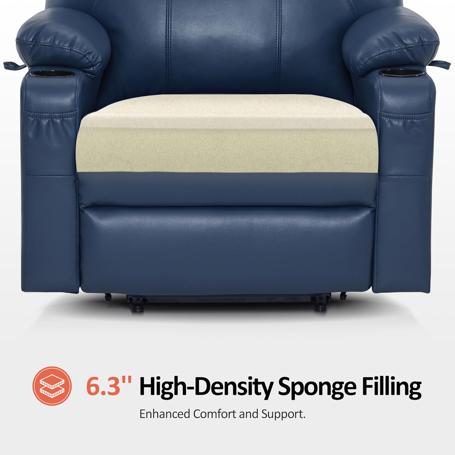 MCombo Electric Power Lift Recliner Massage Heat Chair for Elderly 3 Positions 2 Pockets USB