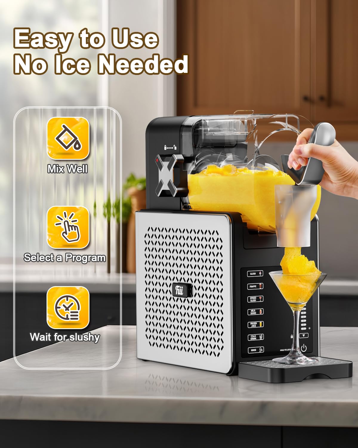 Fiii Slushie Machine 92oz Home Frozen Drink Maker with Auto Clean