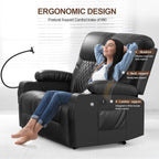 FURNIMAT Loveseat Recliner Sofa 2 Seater PU Leather Couch with USB Cup Holders