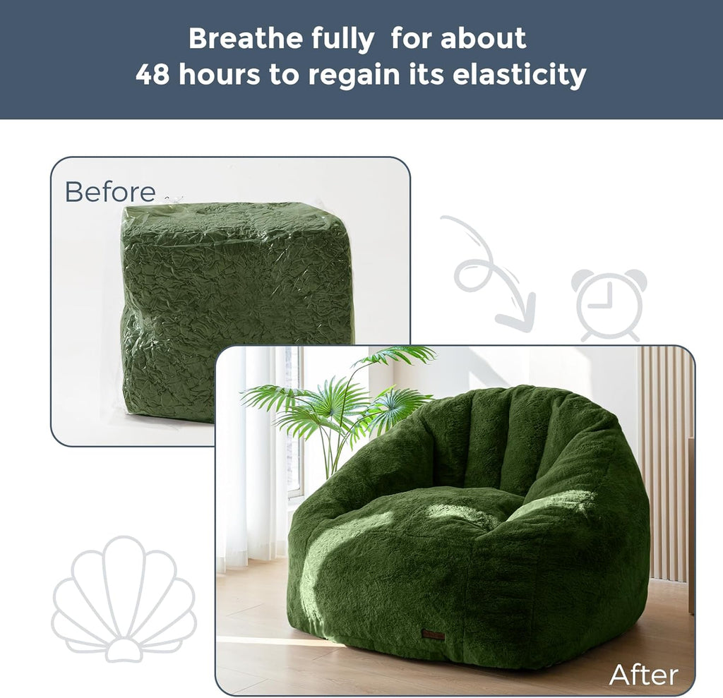 MAXYOYO Giant Bean Bag Chair Oversized Faux Fur Sofa for Adults Kids