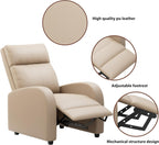 JUMMICO Adjustable Recliner Chair Thick Cushion Home Theater Sofa Living Room