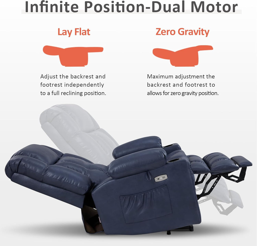 MCombo Dual Motor Power Lift Recliner Chair for Elderly with Heat Massage USB