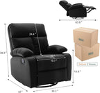 hzlagm Swivel Rocker Recliner Chair Small Space Rocking Recliner