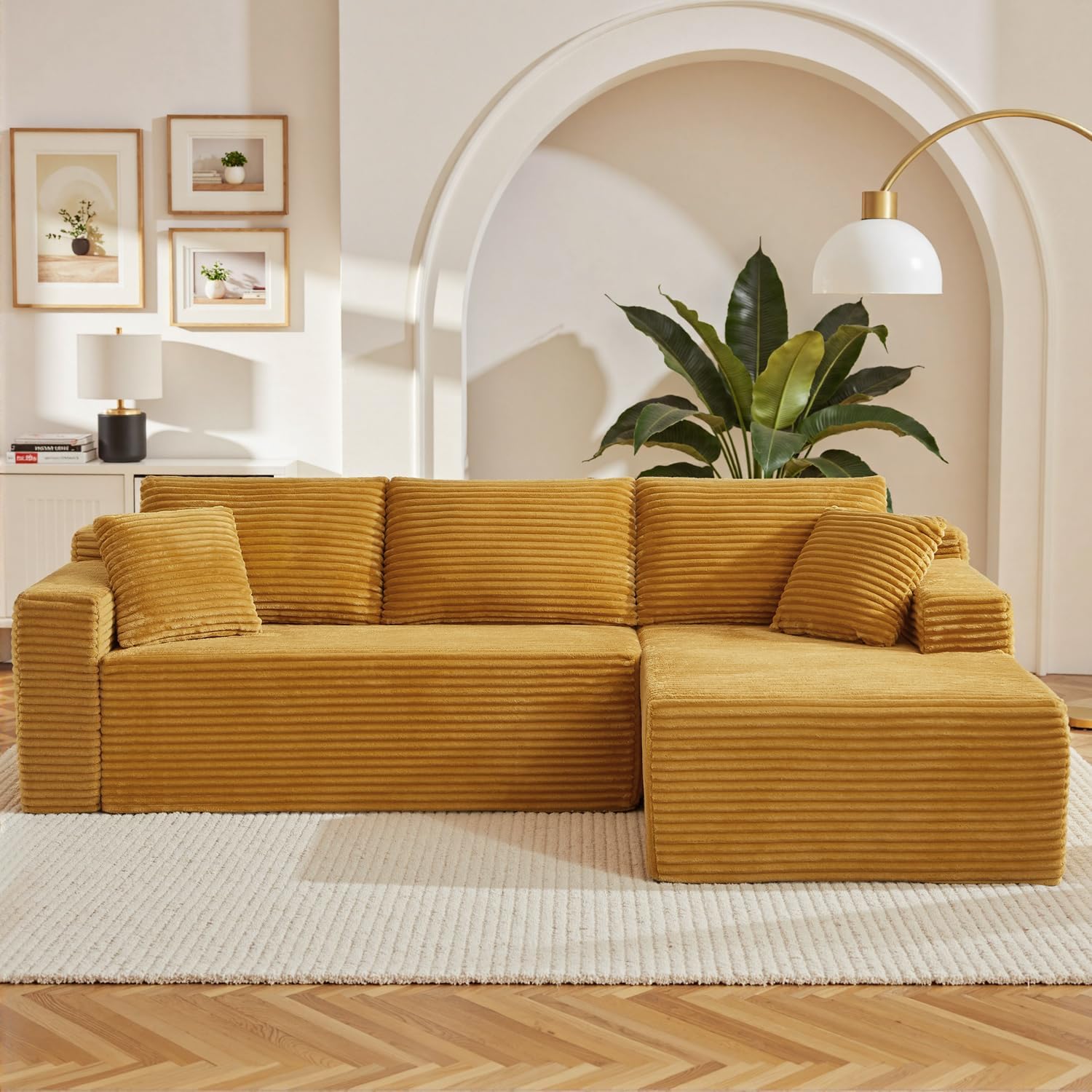 HANXIN Cloud Sectional Sofa L Shape Chaise Deep Seat Modular Living Room Couch