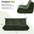 Hobestluk Giant Bean Bag Chair Memory Foam Faux Fur Sofa for Living Room