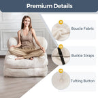 MAXYOYO Boucle Folding Sofa Bed Convertible Sleeper Chair with Pillow