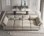 Belffin Velvet Modular Sectional Sofa with Ottoman Sleeper Bed Storage