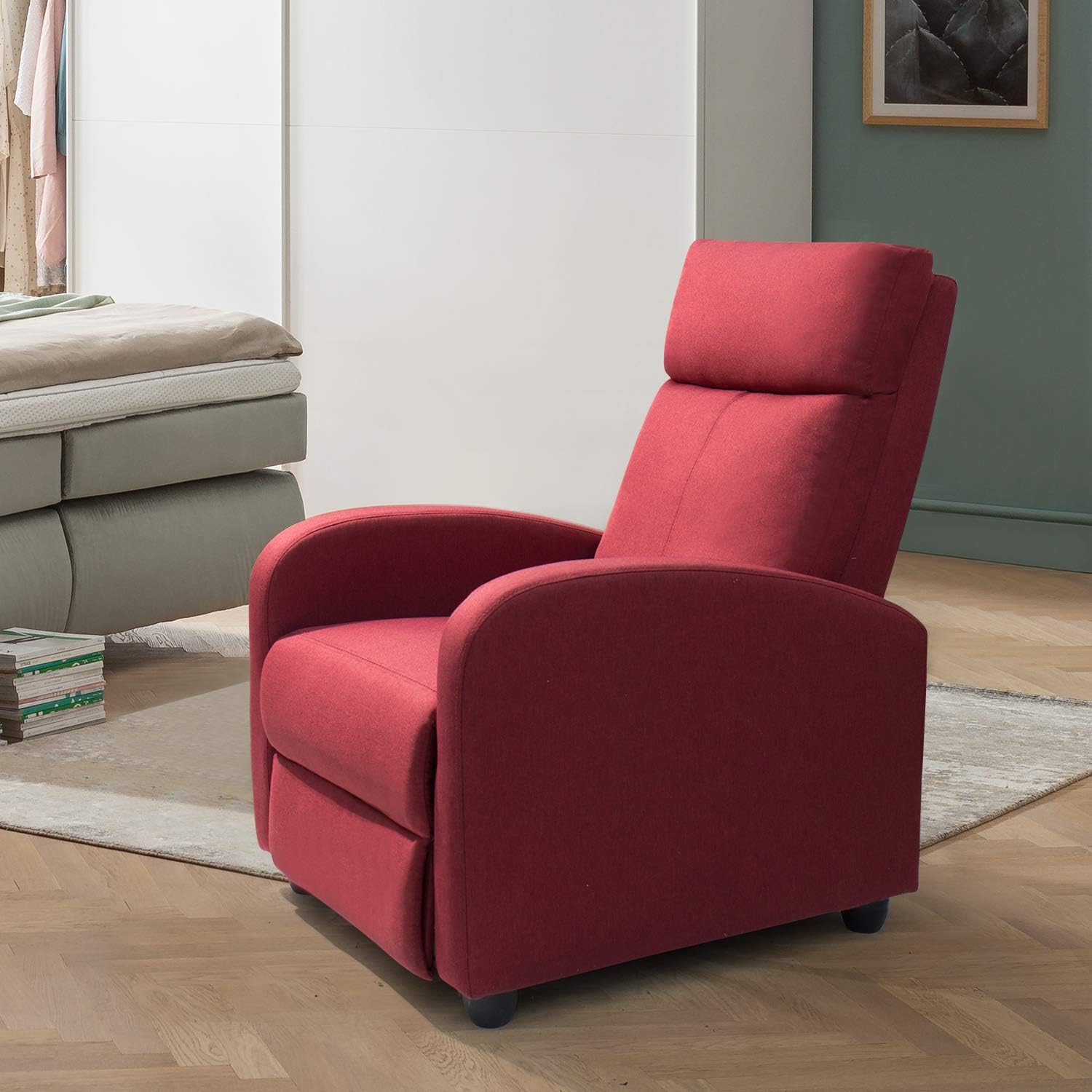 JUMMICO Adjustable Recliner Chair Thick Cushion Home Theater Sofa Living Room