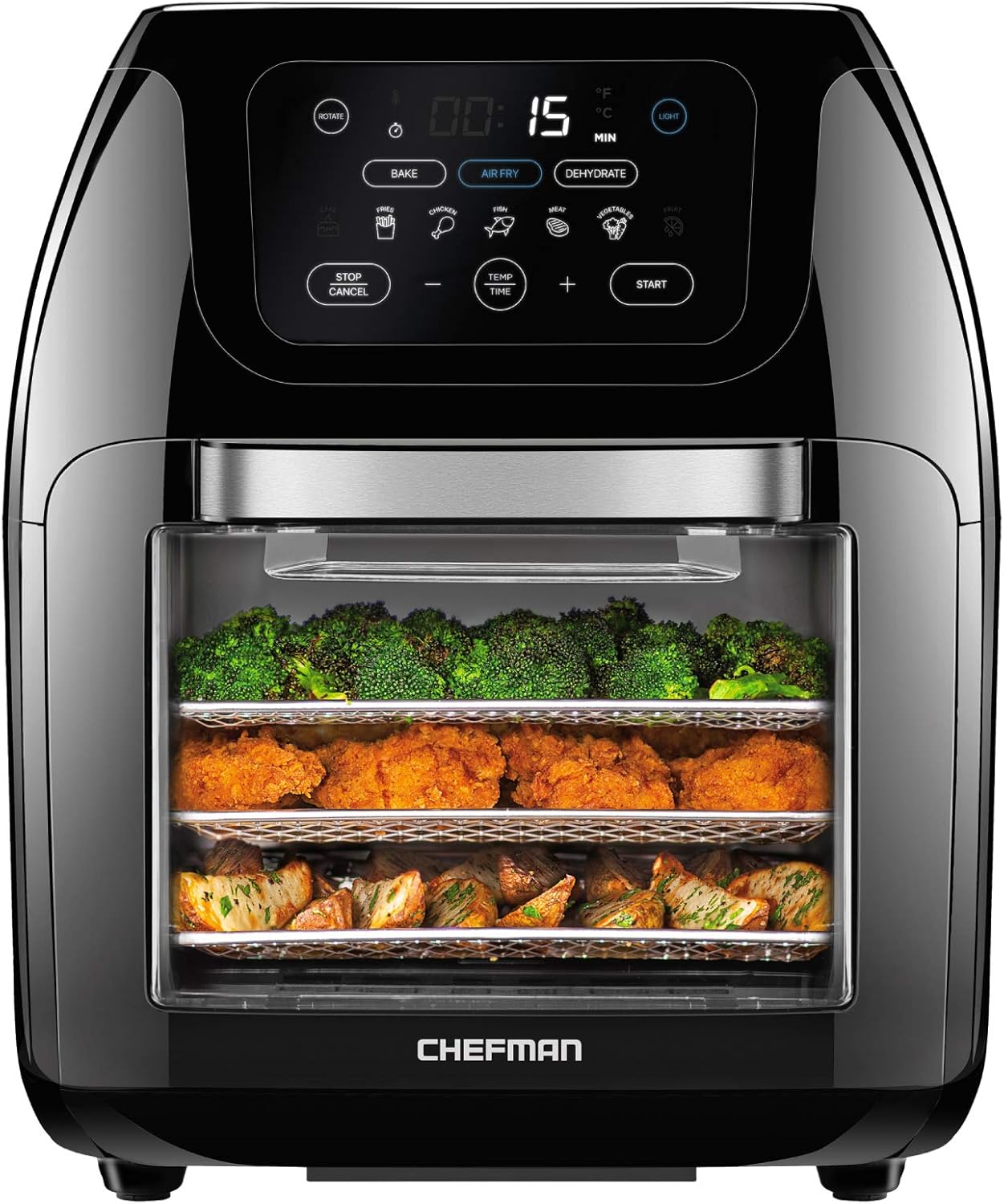 Chefman 12 Quart 6-in-1 Air Fryer Oven Digital Touchscreen 12 Presets Family Size