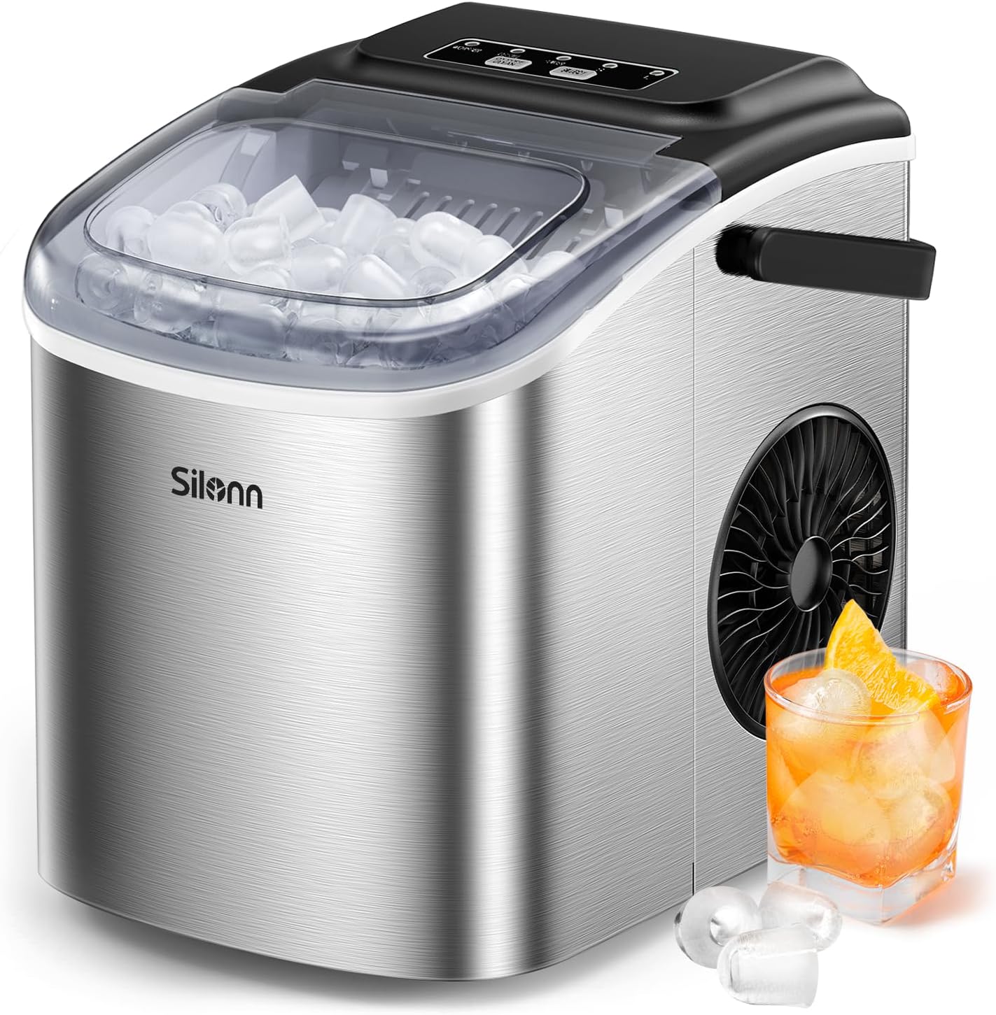 Silonn Nugget Ice Maker Countertop 33lbs Daily Soft Chewable Ice Machine