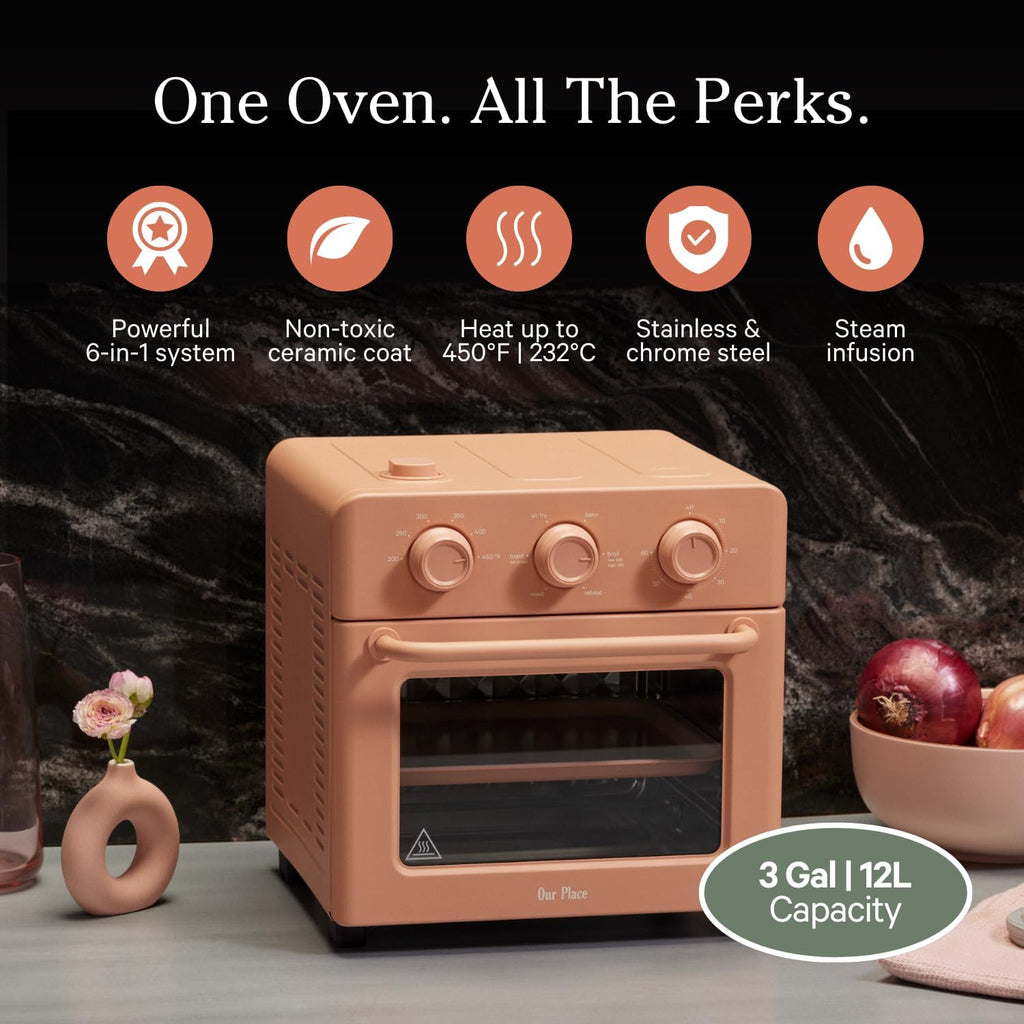Our Place Air Fryer Toaster Oven 6 in 1 Compact Countertop Blue Multifunction