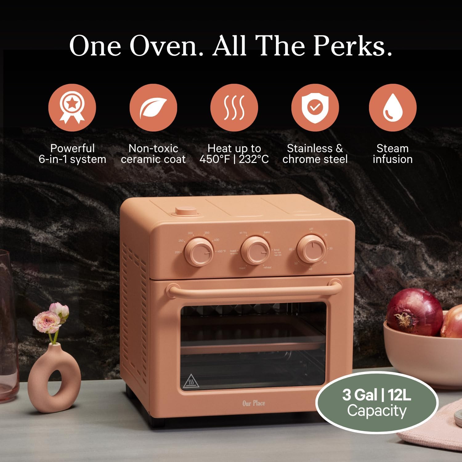 Our Place Air Fryer Toaster Oven 6 in 1 Compact Countertop Blue Multifunction