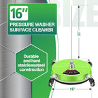 LidoDola 14 Inch Pressure Washer Surface Cleaner with Wheels for Concrete Patio Deck