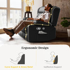 FURNIMAT 2 Seater Loveseat Recliner Sofa PU Leather with Cup Holders USB Ports