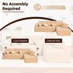 Afuson Boneless Sectional Sofa L Shape Deep Seat Cloud Couch Living Room