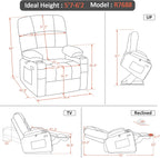 MCombo Large Power Lift Recliner Chair with Dual Motor Massage Heat Faux Leather