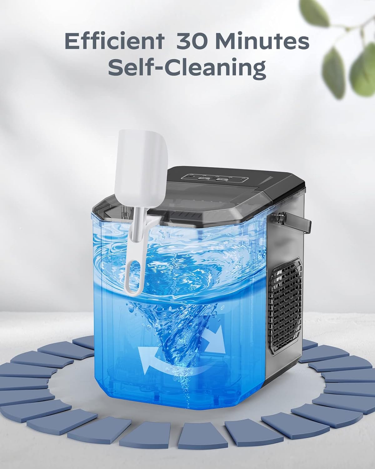 Silonn Nugget Ice Maker Countertop 44lbs Daily Stainless Steel Ice Machine
