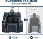 Eiayeebil Oversized Swivel Rocker Recliner Chair Extra Wide Manual Recliner