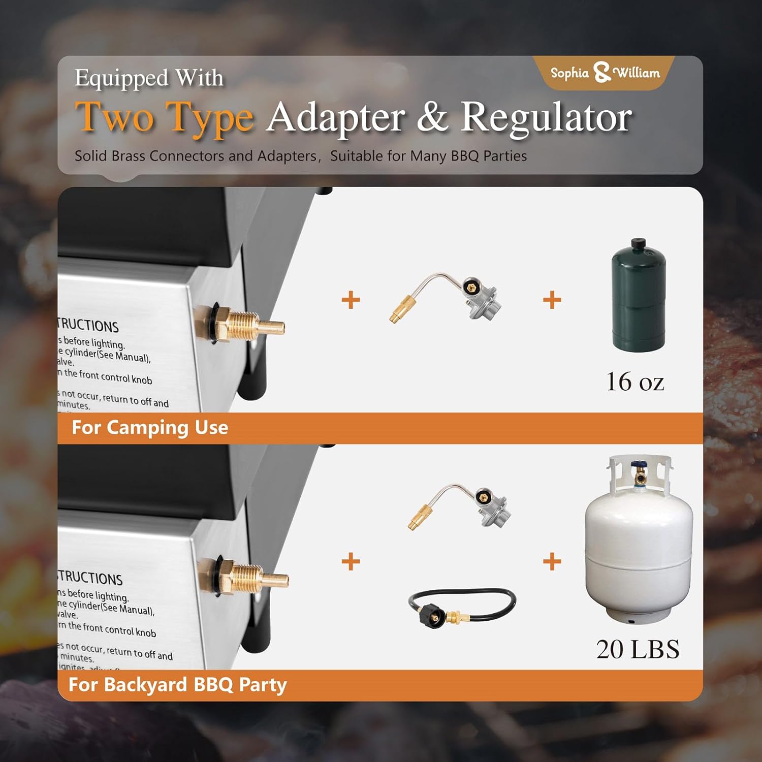 Sophia & William Charcoal and Gas Grill Combo with Side Burner Dual Fuel BBQ Grill