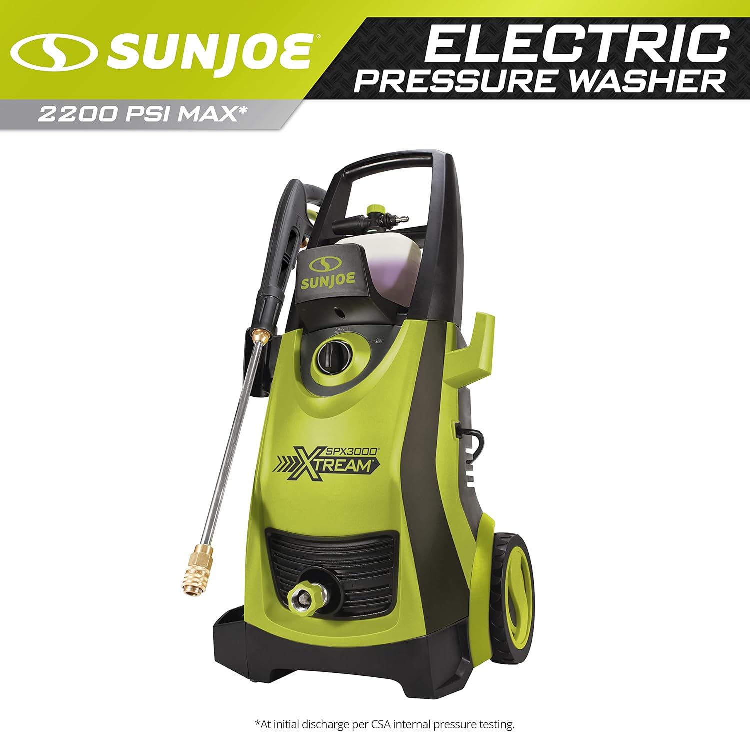 Sun Joe SPX3000 Electric Pressure Washer 2030 PSI 1.2 GPM with Dual Soap Tanks