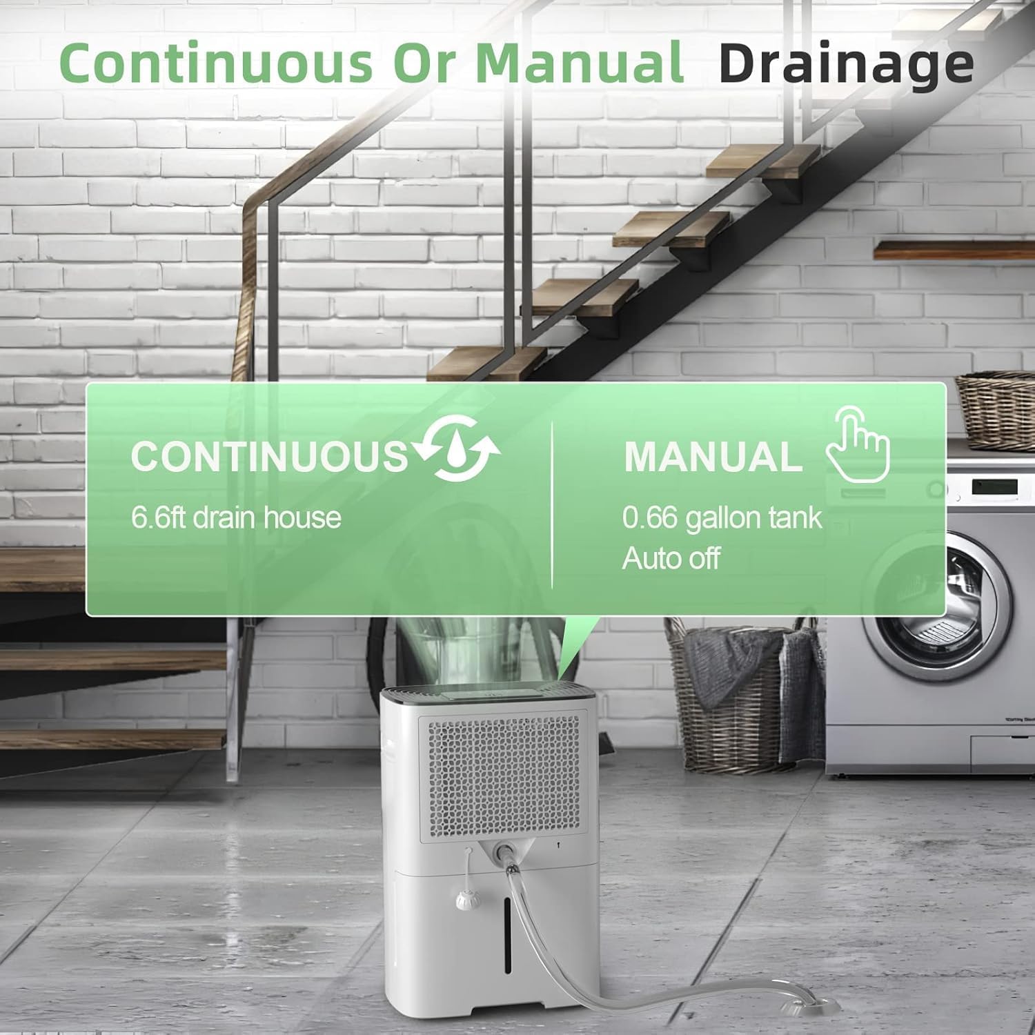 HOGARLABS 34 Pint Dehumidifier for Home Basement Ultra Silent Auto Shut Off Humidity Control
