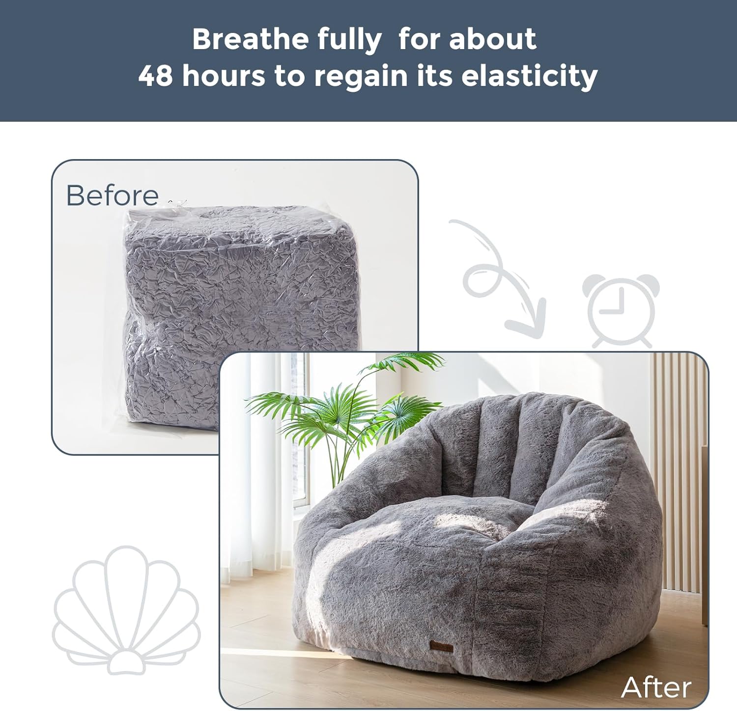 MAXYOYO Giant Bean Bag Chair Oversized Faux Fur Sofa for Adults Kids