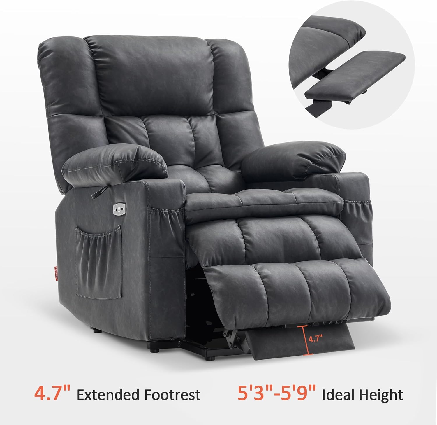 MCombo Dual Motor Power Lift Recliner Chair for Elderly with Heat Massage USB