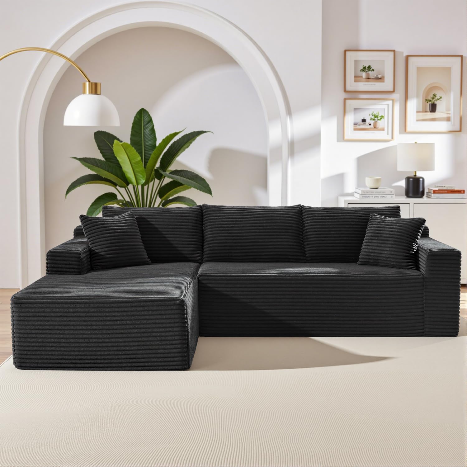 HANXIN Cloud Sectional Sofa L Shape Chaise Deep Seat Modular Living Room Couch