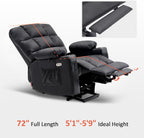 MCombo Large Power Lift Recliner Chair with Dual Motor Massage Heat Faux Leather
