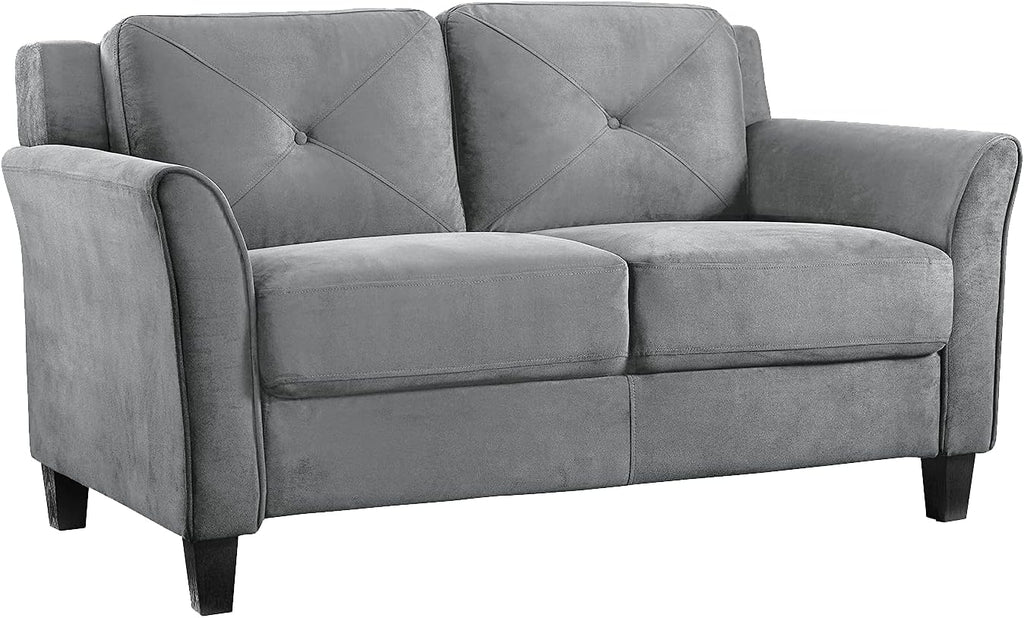 Lifestyle Harrington Sofa Upholstered Microfiber Fabric Curved Arm Couch