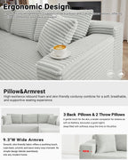 HANXIN Cloud Sectional Sofa L Shape Chaise Deep Seat Modular Living Room Couch