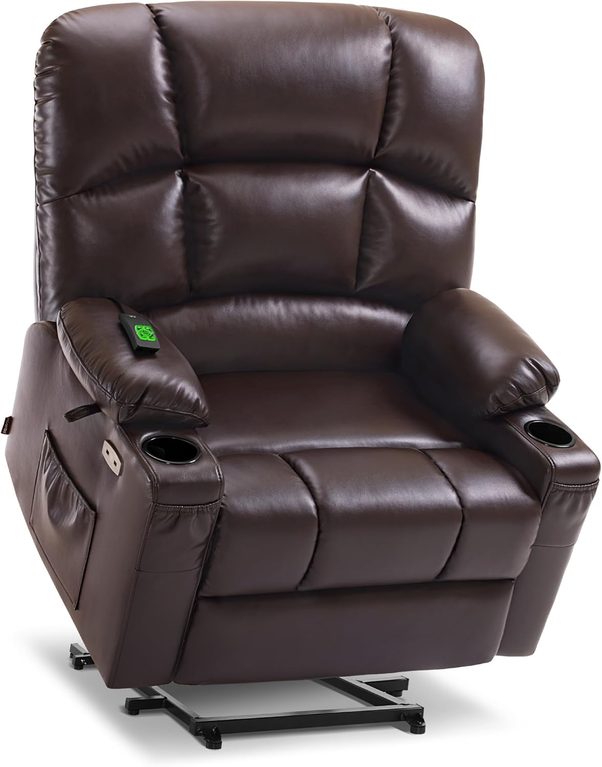 MCombo Large Power Lift Recliner Chair with Dual Motor Massage Heat Faux Leather