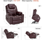 MCombo Electric Power Lift Recliner Massage Heat Chair for Elderly 3 Positions 2 Pockets USB