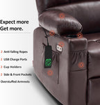 MCombo Large Power Lift Recliner Chair with Dual Motor Massage Heat Faux Leather