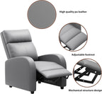 JUMMICO Adjustable Recliner Chair Home Theater Sofa with Thick Cushion