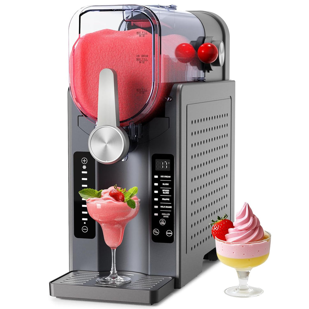 BKPPM Slushie Machine Soft Serve Ice Cream Maker 6 Presets LED Auto Clean