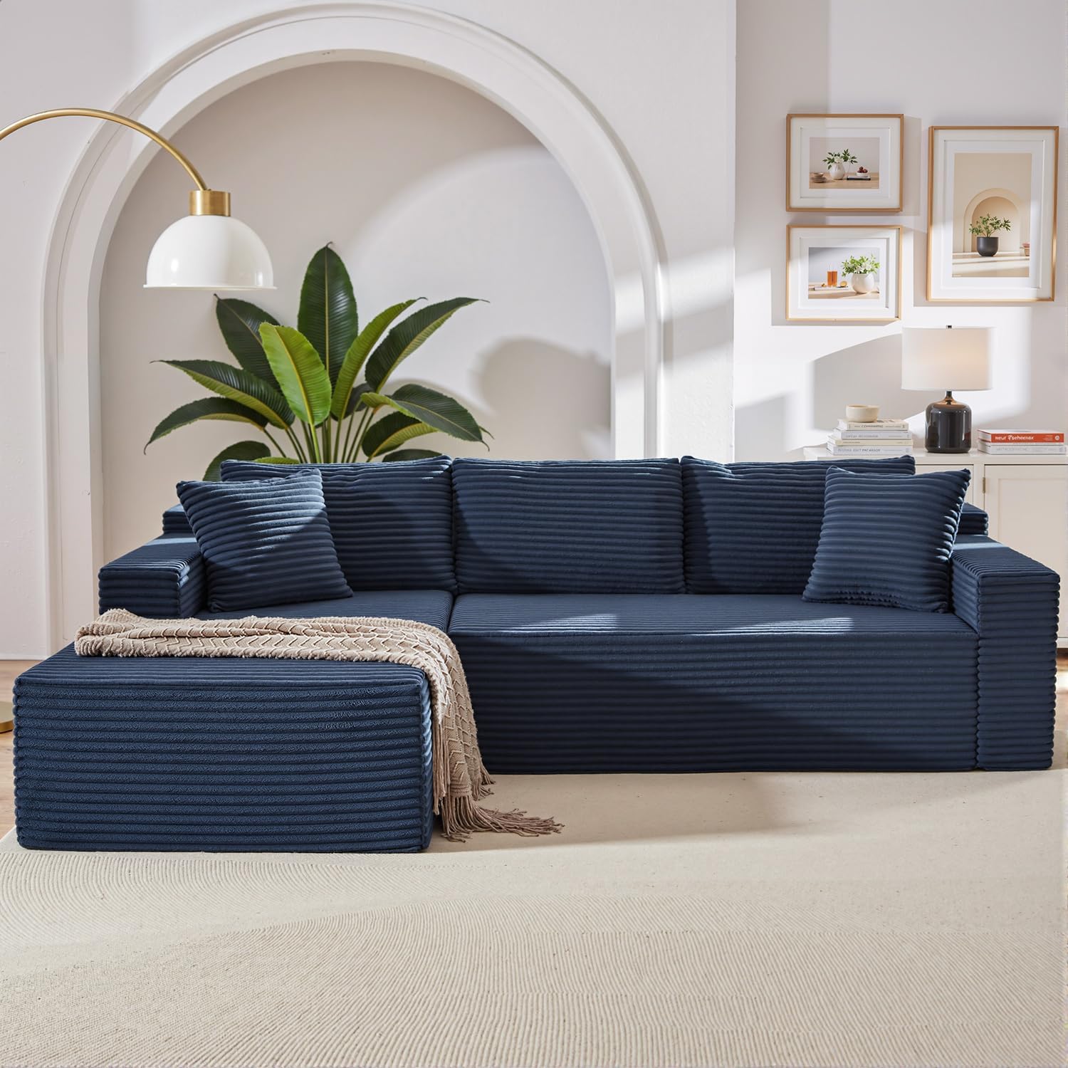 HANXIN Cloud Sectional Sofa L Shape Chaise Deep Seat Modular Living Room Couch