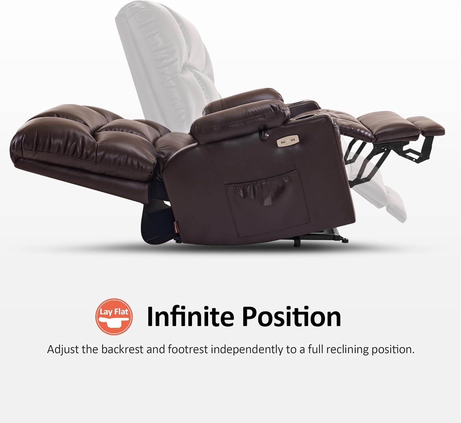 MCombo Large Power Lift Recliner Chair with Dual Motor Massage Heat Faux Leather