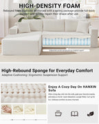 HANXIN Cloud Sectional Sofa L Shape Chaise Deep Seat Modular Living Room Couch