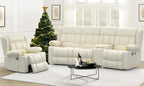 Dresegmt Loveseat Recliner Sofa 3 Seat Flip Backrest with Storage USB Cup Holders