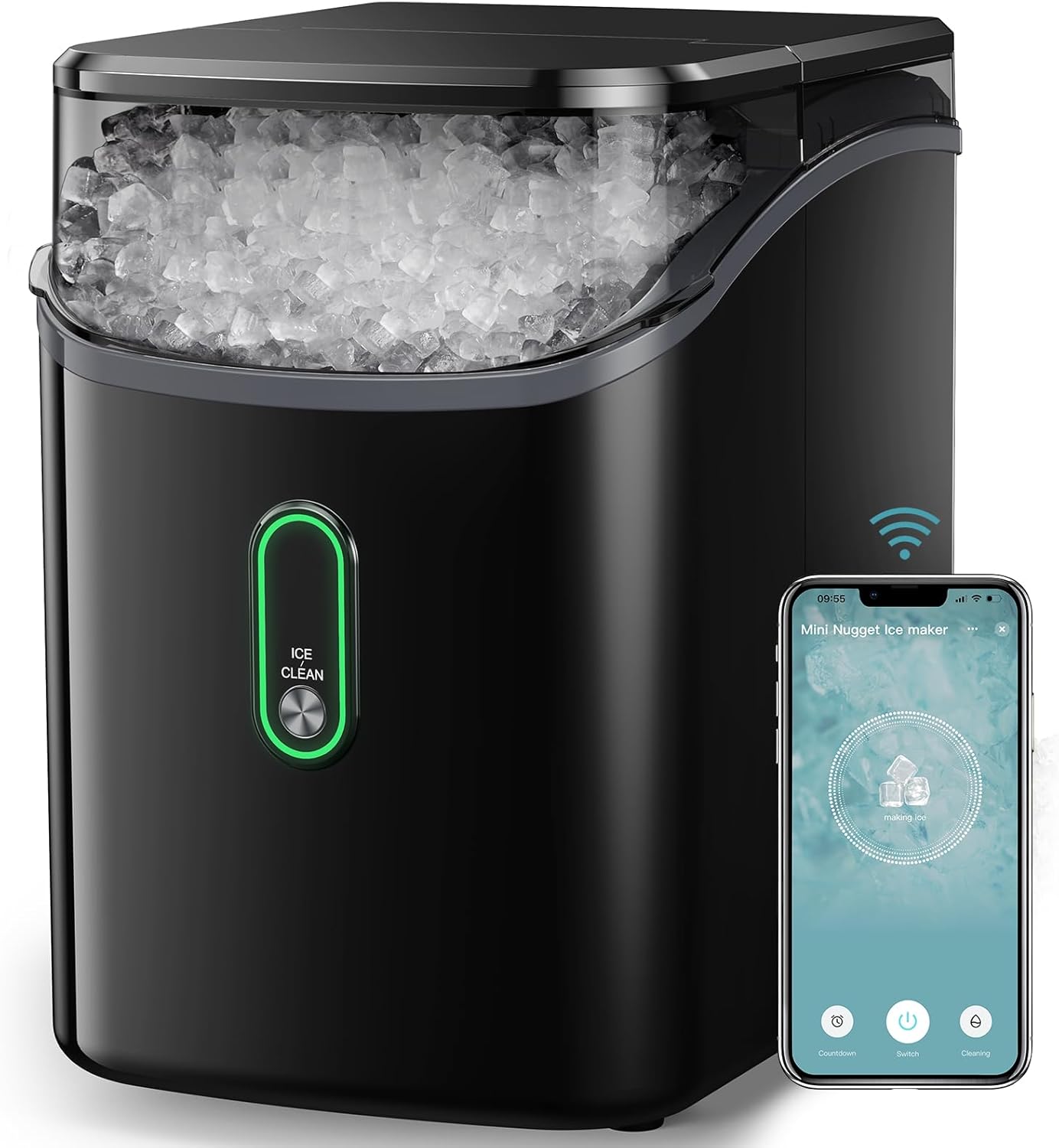 Silonn Nugget Ice Maker Countertop 33lbs Daily Soft Chewable Ice Machine