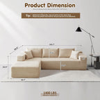 ovios Cloud Sectional Couch with L Shape Chaise Modern Modular Sofa