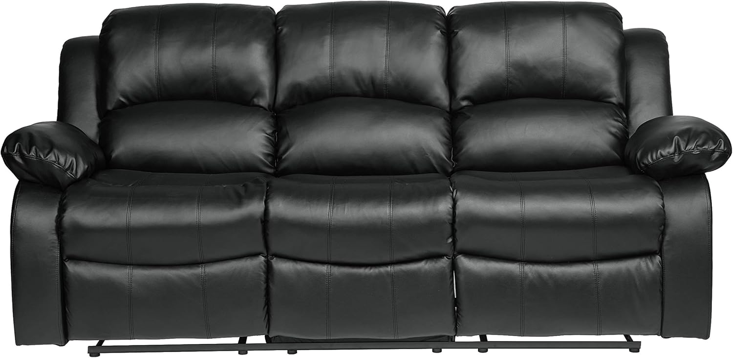 Lexicon Loveseat Recliner Double Sofa Manual Pull Tab Faux Leather Living Room