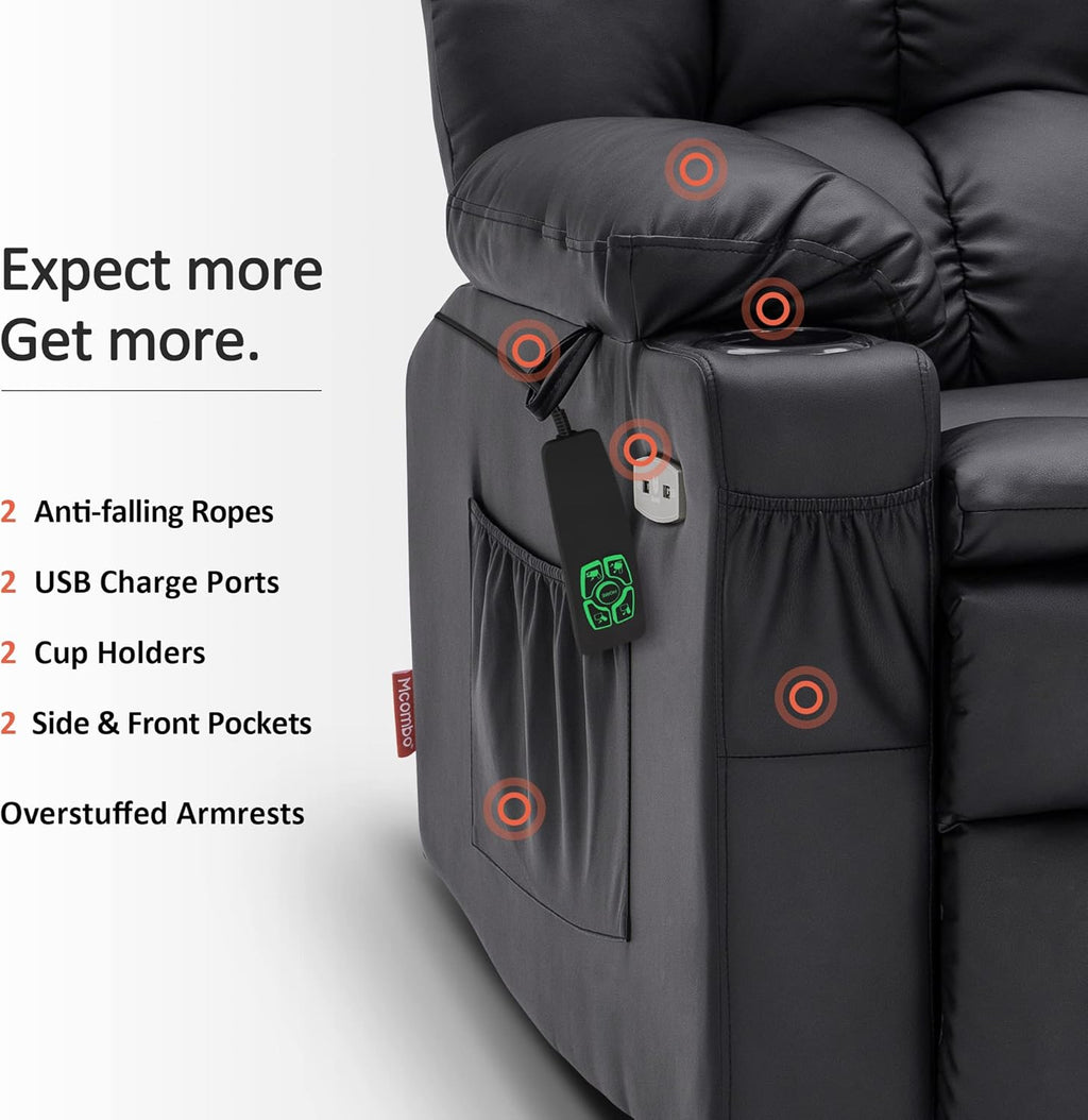 MCombo Dual Motor Power Lift Recliner Chair for Elderly with Heat Massage USB