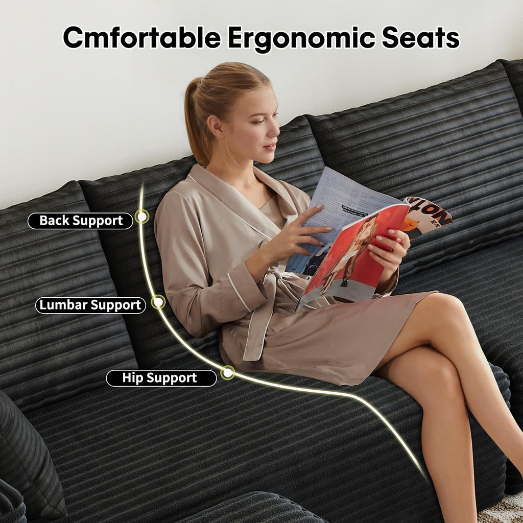 Settab Cloud Modular Sectional Sofa U Shaped Deep Seat Living Room Couch