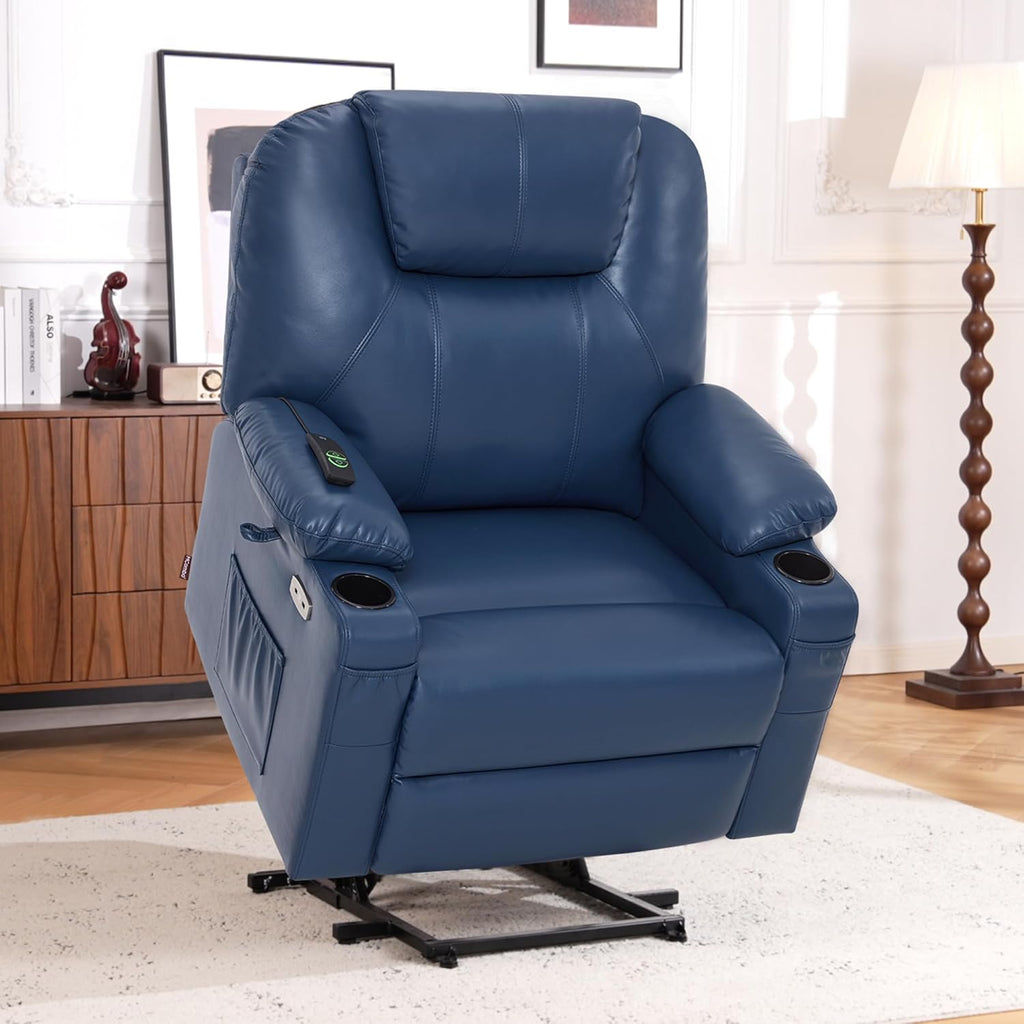 MCombo Electric Power Lift Recliner Massage Heat Chair for Elderly 3 Positions 2 Pockets USB