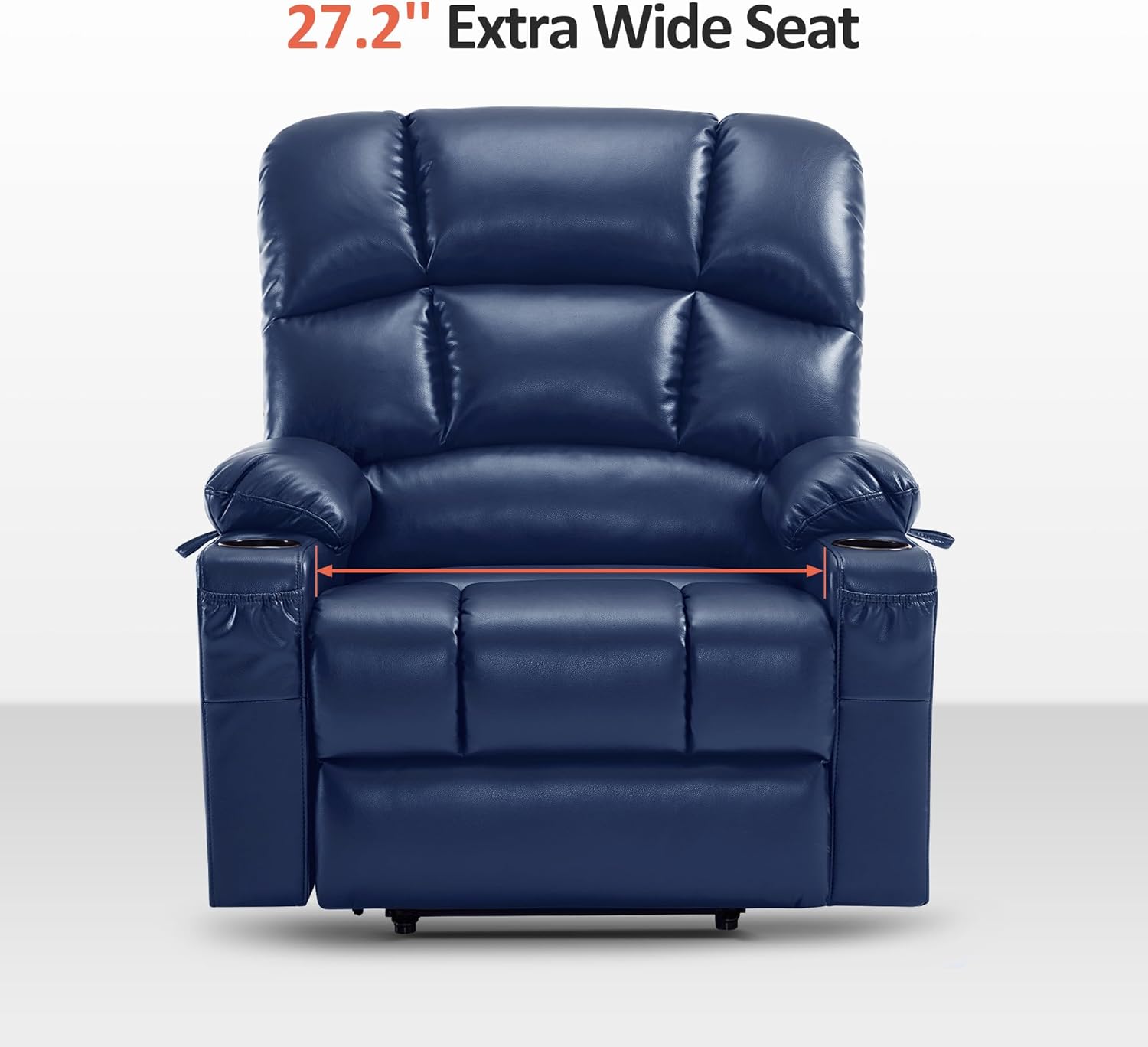 MCombo Large Power Lift Recliner Chair with Dual Motor Massage Heat Faux Leather