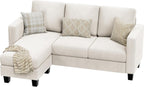 VICTONE Convertible L Shaped Sectional Sofa Couch 3 Seat with Ottoman