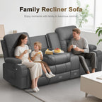 YONISEE 3 Seat Recliner Sofa Large Manual Reclining Couch with Storage Console