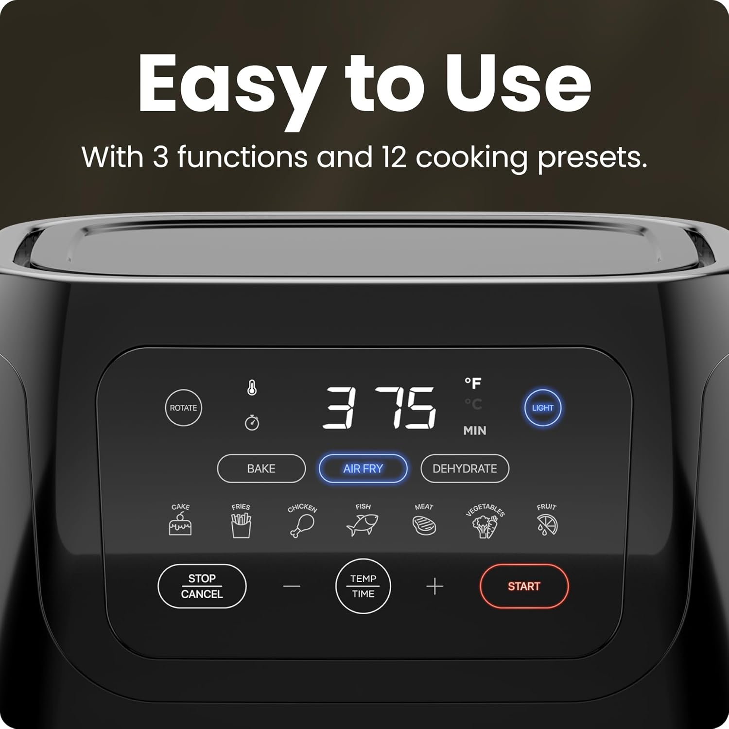Chefman 12 Quart 6-in-1 Air Fryer Oven Digital Touchscreen 12 Presets Family Size